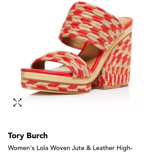 Tory Burch Lola’s Woven Jute & Leather Sandal - Picture 1 of 6